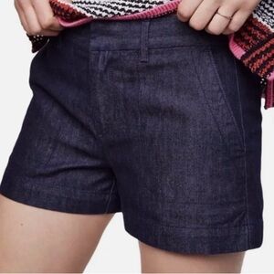 LOFT Riviera Shorts Womens Size 14 Dark Wash Denim High Rise Summer Casual